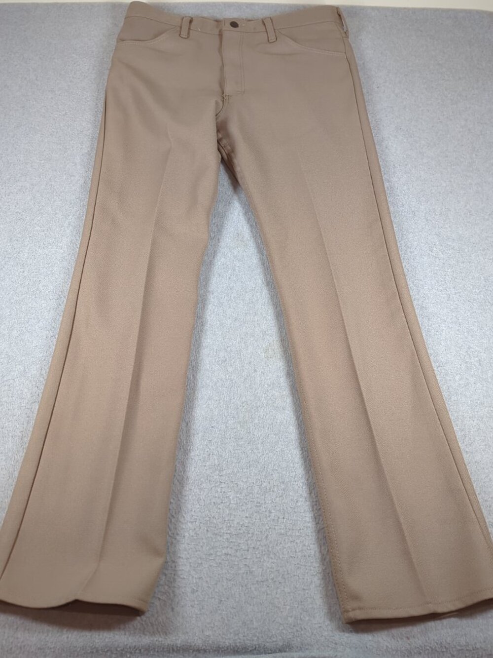 Wrangler Rancher Polyester Dress Pants Men's 36x34 Tan 82TN Cowboy Made In USA